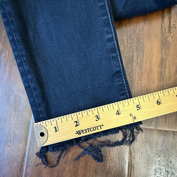 MOTHER Looker Ankle Fray Jeans Blackbird Denim High Waisted Skinny - Picture 15 of 15